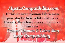 The problem is libra will be around friends and away from home too often and the reserved and quiet cancer will suffer silently. Cancer Woman Libra Man Compatibility Mystic Compatibility