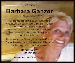 Traueranzeigen von Barbara Ganzer