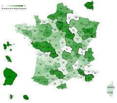 Carte des départements de france. Carte Des Departements Suivant Leur Numero Et La Difference Avec Les Numeros Adjacents France