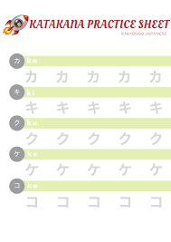 Nihongo Japanese Katakana Chart