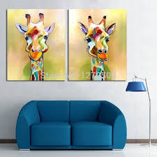 صور هاندبينتيد حديث تجريدي الحيوانات الزرافات الجميلة الفن النفط جدار الفن ل ديكور المنزل هانغ Picturespaintings على Canv Giraffe Art Abstract Animals Art Oil