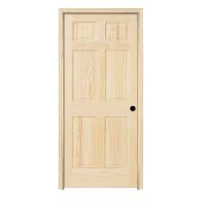 Jeld Wen 30 In X 78 In Pine Unfinished Left Hand 6 Panel Solid Wood Single Prehung Interior Door W Split Jamb 951085 The Home Depot