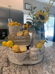 A plate of lemons are a simple colorful addition to your countertop or tabletop that will instantly freshen up your space. 246572148338068855 Lemon Kitchen Decor Lemon Decor Spring Home Decor