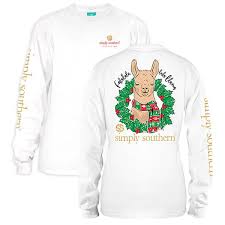 Free shipping on orders over $50! Sale Youth Simply Southern Preppy Xmas Llama Holiday Long Sleeve T Shi Simplycutetees