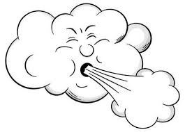 Vector Illustration Of A Cartoon Cloud That Blows Wind Cartoon Clouds Wind Cartoon Blowing Wind