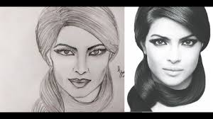 This is such an easy way of drawing realistic faces! How To Make Realistic Face Priyanka Chopra How To Draw A Female Face Step By Step Youtube