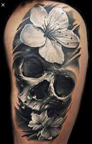 Black And White Skull And Rose Tattoos Skull And Flower Black And White Skull Rose Tattoos Skull Tattoo Flowers Skull Tattoos