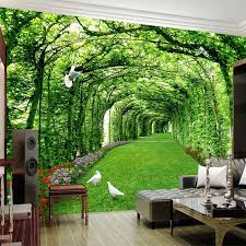 Custom Photo Wallpaper For Walls 3 D Green Forest Tree Lawn 3d Stereo Space Backdrop Wall Paper Home Decor Mural Papel De Parede Photo Wallpaper Wallpaper For W Custom Photo Wallpaper 3d Wallpaper