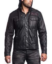 Affliction Dark Battle Faux Leather Jacket Coats Jackets Men Macy S Leather Jacket Men Leather Jacket Jackets