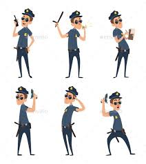 Funny Cartoon Characters Of Policemen In Action Funny Cartoon Characters Cartoon Characters Cartoon