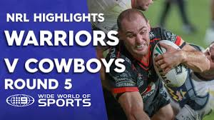 The 10th place cowboys will clash with ninth place warriors, with the winner from tonight's match to move into the top eight. Nrl Highlights Warriors V North Queensland Cowboys Round 5 Youtube