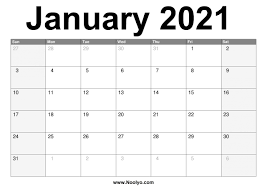 Visit & look for more results! January 2021 Calendar Printable Free Download Noolyo Printable Monthly Calendar 2021