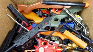 This toy gun/rifle does not fire projectiles and does have an orange capped barrel per federal regulations. Big Box Of Guns Toys Pubg Toy Rifles Double Barrel Oldschool Weapons Toys Youtube