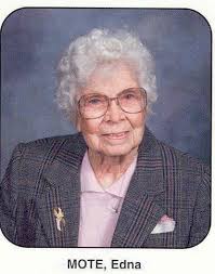 Obituary information for Edna E. Mote
