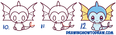 How To Draw Cute Kawaii Chibi Vaporeon From Pokemon Easy Step By Step Drawing Lesson For Beginners How To Draw Step By Step Drawing Tutorials Vaporeon is considered to be the staple pokemon of any gym, due to it's high health pool and good defending performance. how to draw cute kawaii chibi vaporeon