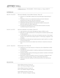Lab technicians come into contact with infectious specimens and toxic chemicals, so they must take the proper precautions, including wearing protective clothing and eyewear, to decrease their exposure to these dangerous substances. Laboratory Specialist Resume Examples And Tips Zippia
