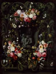 Jan Philipp Van Thielen 1618 1667 And Erasmus Quellinus The Younger 1607 1678 A Stone Cartouche With The Virgin And Child Encircled By A Garland Of