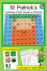 St Patrick S Day Hundreds Charts Mystery Pictures Hundreds Chart Luck Of The Irish Chart