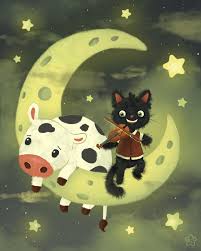 Hey Diddle Diddle The Cat Played The Fiddle And The Cow Jumped Over The Moon Started Off As An Illustration Of The Moon And Ac Moon Art Hey Diddle Diddle Art