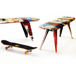 Skateboard Bench 60 Three Seater Modern Recycled Etsy