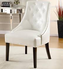 Brown, black, and more colors. White Leather Tufted Accent Chair