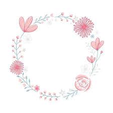 Floral Wreath Frame With Copyspace Hand Drawn Pastel Pink Flowers Flower Drawing Pink Flower Painting Pink Flowers Background