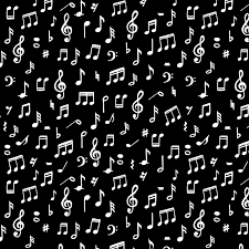 Black And White Music Notes Wallpaper Music Notes In Black Background Art Print By Bigmomentsdesign X Small In 2020 Music Notes Black Backgrounds Music Print