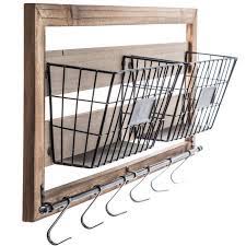 Wood Wall Decor With Baskets Hooks Wood Wall Decor Bathroom Shelf Decor Home Decor Baskets