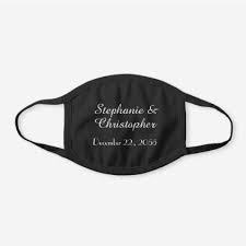 Cotton Solid Black And White Wedding Guest Favor Black Cotton Face Mask Zazzle Com In 2020 Face Mask Mask Personal Protective Equipment