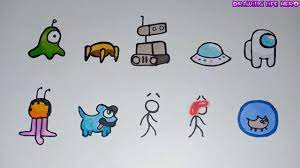 How To Draw All Pets In The Game Among Us Pets Drawing Drawings Animal Drawings