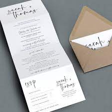 Simple Wedding Invitation Concertina Wedding Invite Modern Etsy Wedding Invitations Rsvp Simple Wedding Invitations Modern Wedding Invitations