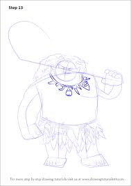 Begin by sketching moana's face, neck, and hair. Learn How To Draw Maui From Moana Moana Step By Step Drawing Tutorials