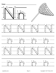 Printable Letter N Tracing Worksheet With Number And Arrow Guides Tracing Worksheets Preschool Letter N Worksheet Letter Tracing Printables