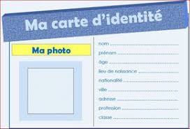 Ma Carte D Identite Carte D Identite Carte Identite Enfant Vocabulaire Francais