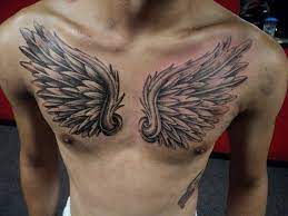 40 Nice Chest Tattoo Ideas Art And Design Angel Wings Chest Tattoo Chest Tattoo Men Wing Tattoo Men