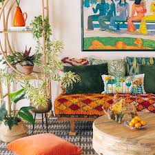 Minimalism combined with boho chic design ideas in the living room. Bohemian Interior Design Living Room Home Design Ideas