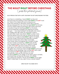 The stockings were hung by the chimney with care, in hopes that st nicholas soon would be there. Left Right Christmas Game Free Printable Lil Luna