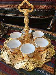 The best serving tray is easy to carry, lightweight and easy to clean. Copper Turkish Coffee Espresso Serving Set Ottoman Coffee Cup Tray With Handle Turkish Coffee Set Turkish Coffee Ottoman Coffee