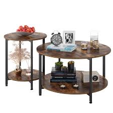 First, avoid coffee table books on coffee tables; Homfa Round Coffee Tables Set Of 2 Bedside Table Industrial Side Tables End Tables For Living Room Bedroom Buy Online In Cayman Islands At Cayman Desertcart Com Productid 213608044