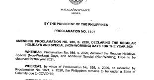 2021 in the philippines details events of note that have occurred, or are scheduled to take place, in the philippines in 2021. 3 Holidays In 2021 Scrapped To Recover Lost Time Palace Philippine News Agency
