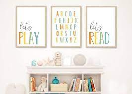 For a cohesive look, choose a set of framed kids' prints from the same collection, or opt for an eclectic mix of canvas wall art, cute art prints and posters featuring. Woodland Nursery Animals Decore Baby Animals Set 6 Bunny Bear Etsy In 2021 Playroom Printables Playroom Wall Art Toy Room Decor