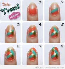 Un modelo de nail art muy elegante, perfecto para una noche. Unas Para Principiantes 30 Disenos Faciles Y Rapidos Unas Pintadas