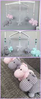 Crochet Hippo Mobile Free Pattern Crochet Hippo Crochet Baby Mobiles Crochet Mobile