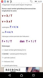 Belajar melalui media multimedia memang sangat asyik dan menyenangkan. Rumus Gelombang Transversal Dan Longitudinal Brainly Co Id