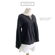 Baju atasan hitam lengan buntung 2018. Jual Baju Atasan Blouse Wanita Linen Lengan Panjang Puruni Hitam Thailand Terbaru Juli 2021 Blibli