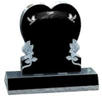 Headstone Heart W Carved Roses- Large Single Upright ...