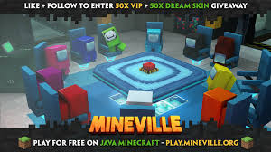 Oct 16, 2020 · we have some amazing news for everyone! Mineville On Twitter Follow Like Retweet To Enter A 50x Vip 50x Dream Skin Giveaway For Our Among Us Minigame Play Now On Java Minecraft Ip Https T Co Nysirp80jy Https T Co C71lmzjt7f