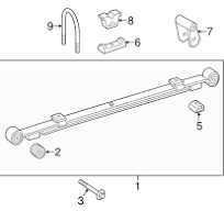 Genuine Mercedes 9063240050 Leaf Spring Bushing; Rear Left/Right - Mercedes