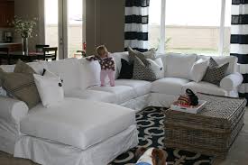 White Slipcovered Sectional Sectional Sofa Slipcovers Cool Couches Slip Covers Couch