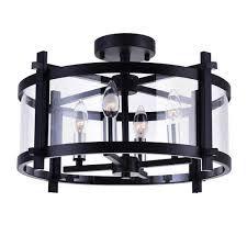 Cwi Lighting Sierra 4 Light Black Semi Flush Mount 9827c18 4 101 The Home Depot In 2020 Light Fixtures Flush Mount Cwi Lighting Flush Mount Lighting